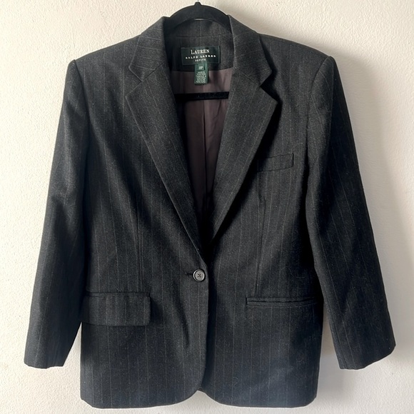 Ralph Lauren 100% Wool Blazer Size 8p strpes